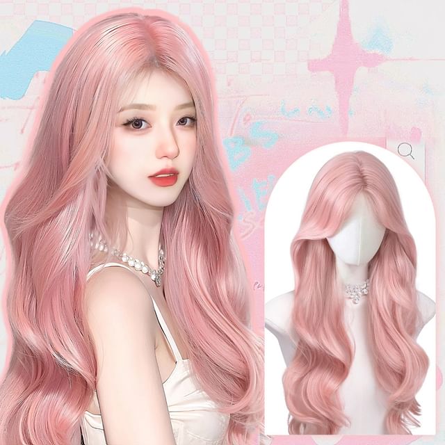 Jasmintinea-Set Long Full Wig - Wavy Wig Cap
