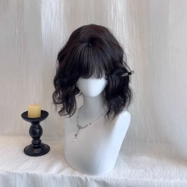 Jasmintinea-Set Short Full Wig - Wavy Wig Cap