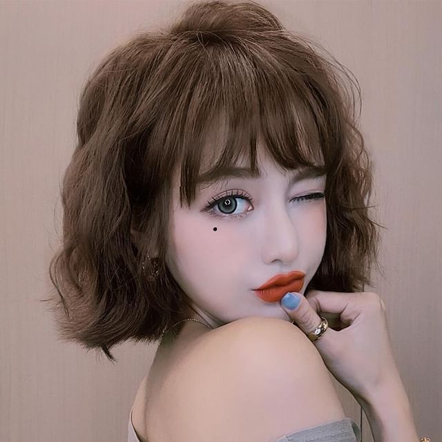 Jasmintinea-Short Bob Full Wig - Wavy