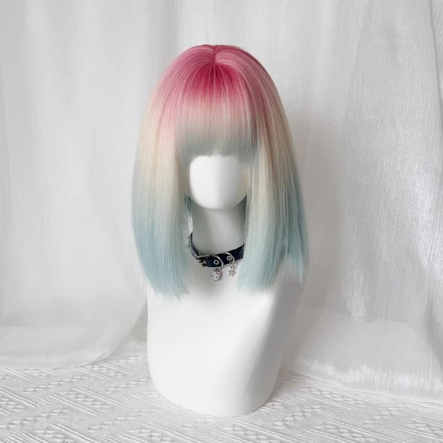 Jasmintinea-Short Full Wig - Rainbow Bob