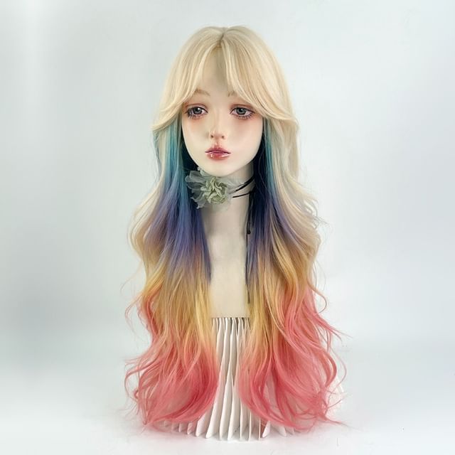 Jellyfish-Long Full Wig - Wavy Gradient