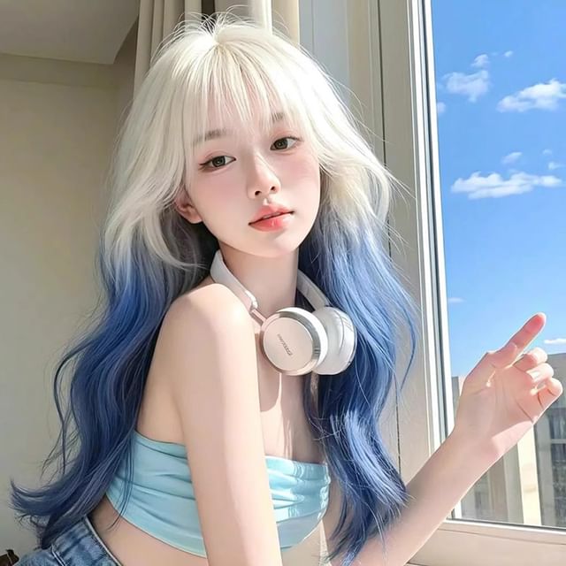 Jellyfish-Long Full Wig - Wavy Gradient