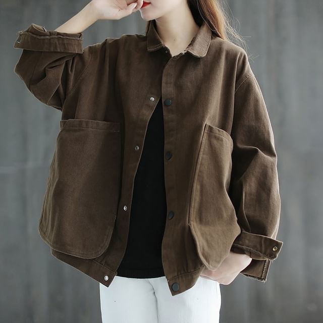 Jeonseon-Collared Button-Up Jacket