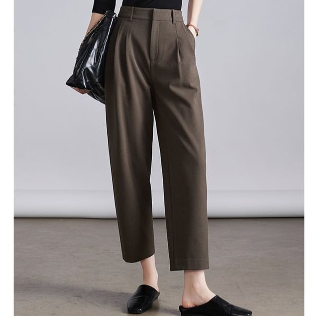 Jeonseon-High Waist Plain Harem Pants