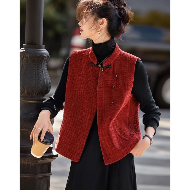 Jeonseon-Mandarin Collar Frog Button Vest