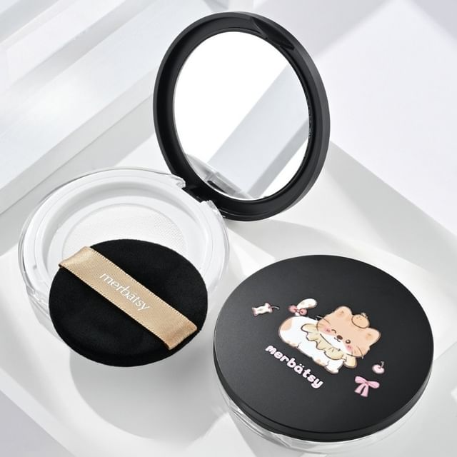 Jericoure-Powder Puff with Cat Mirrored Case
