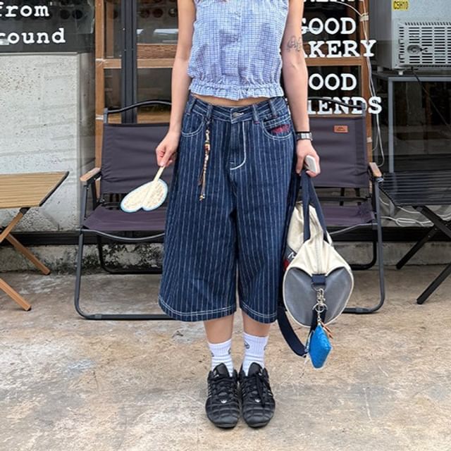 Jerolenea-Low Waist Striped Jorts