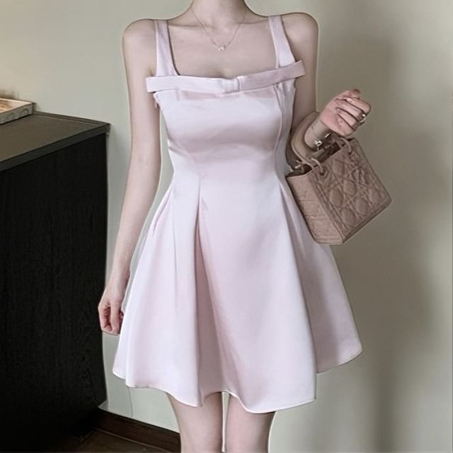 JIYON-Sleeveless Plain Mini A-Line Evening Dress