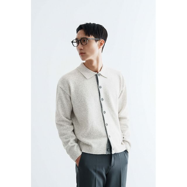 JOGUNSHOP-Collared Knitted Cardigan