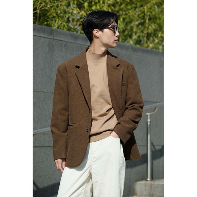 JOGUNSHOP-Single-Breasted Woolen Blazer