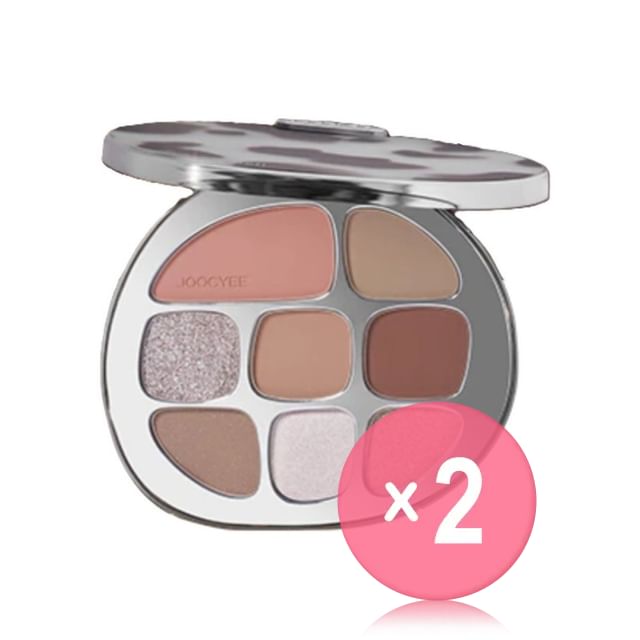 JOOCYEE-Multi-Eyeshadow Palette - Gray Pink Amber 2pcs Bundle Set