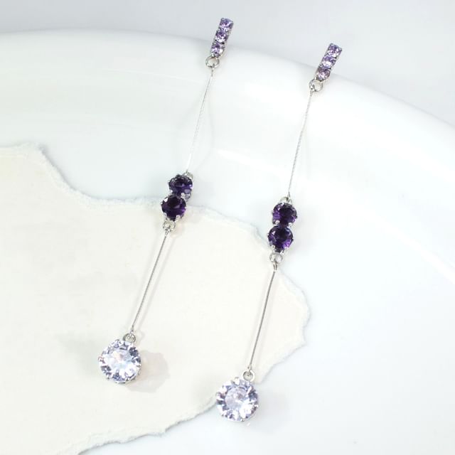 Joodii-Rhinestone Dangle Earring Clip-On Earring