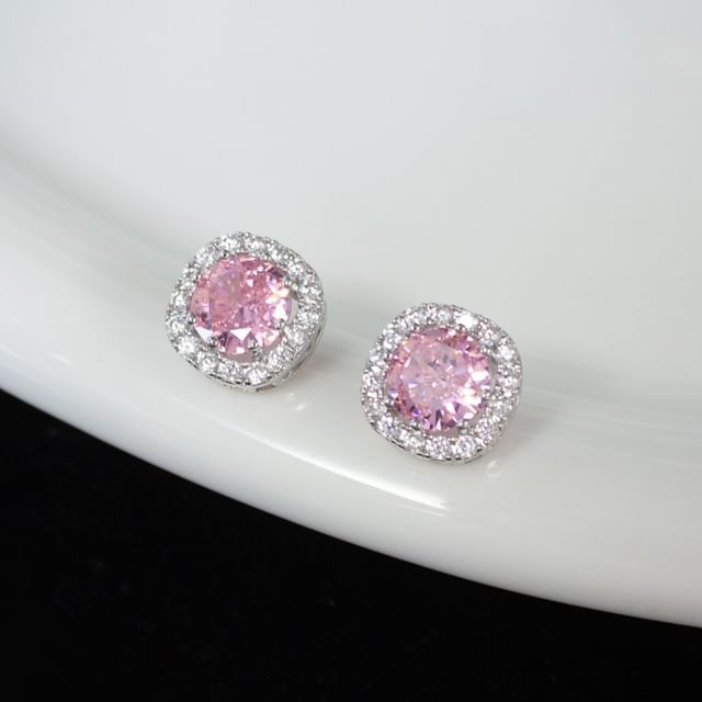 Joodii-Rhinestone Stud Earring Clip-On Earring