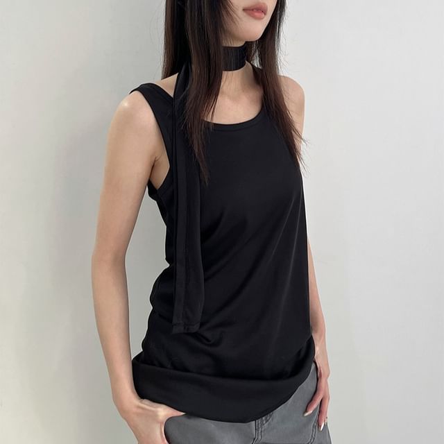 Joyciful-Scoop Neck Plain Tank Top