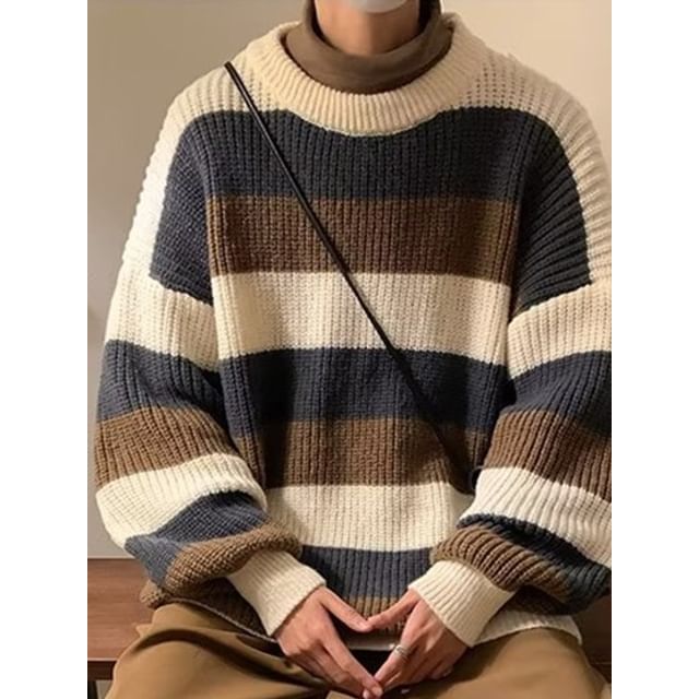 Jozev-Crewneck Awning Stripe Sweater