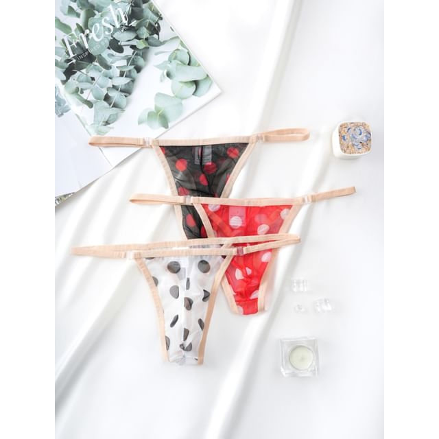 Jozev-Dotted Sheer Tanga Briefs