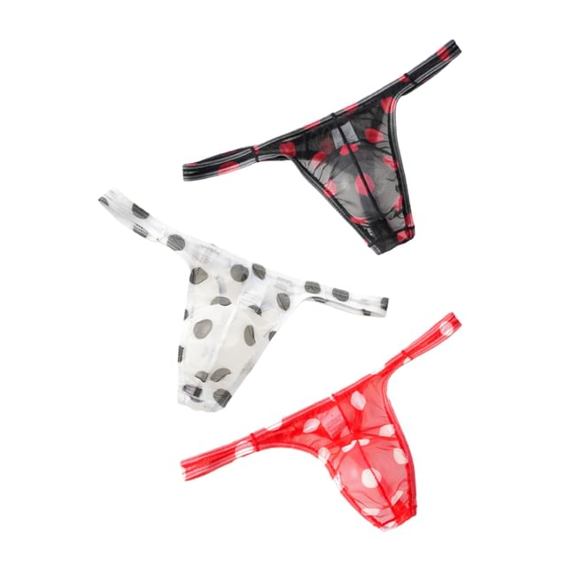 Jozev-Dotted Sheer Tanga Briefs