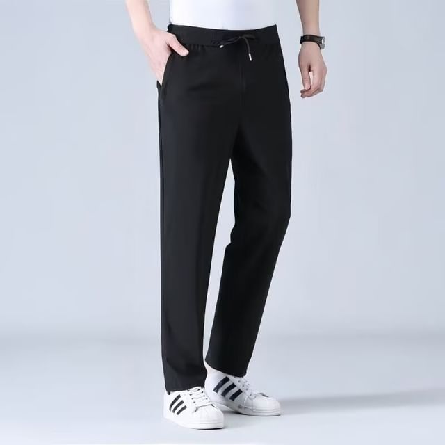 Jozev-Drawstring Waist Loose Fit Tapered Pants