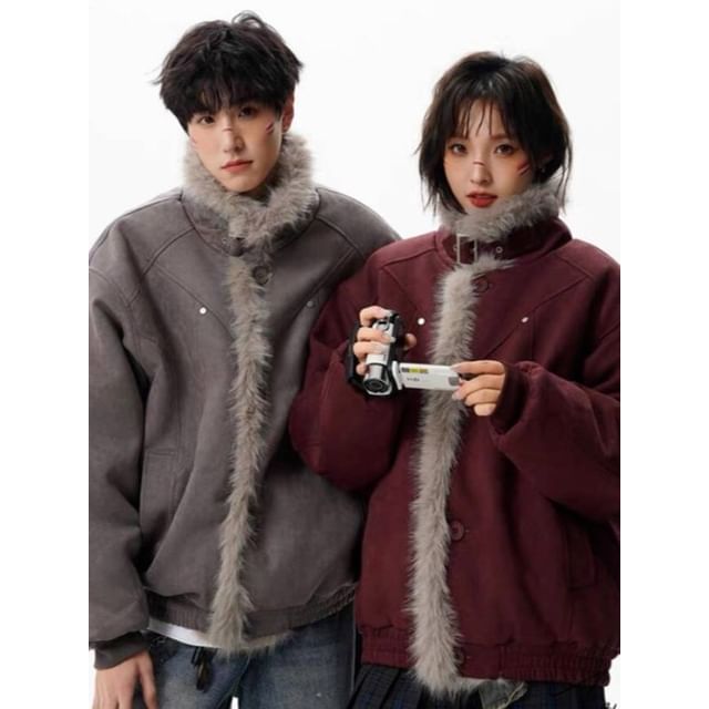 Jozev-Faux Fur Zip-Up Padded Jacket