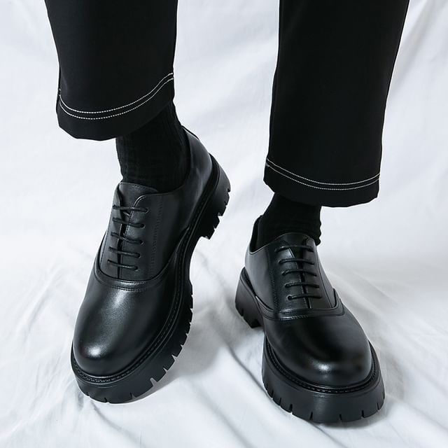 Jozev-Lace Up Faux Leather Oxfords