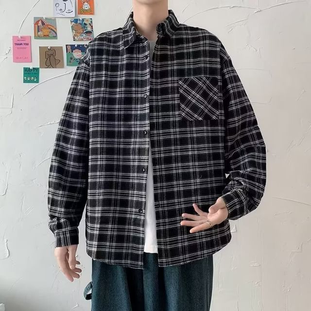 Jozev-Long-Sleeve Plaid Button-Up Shirt