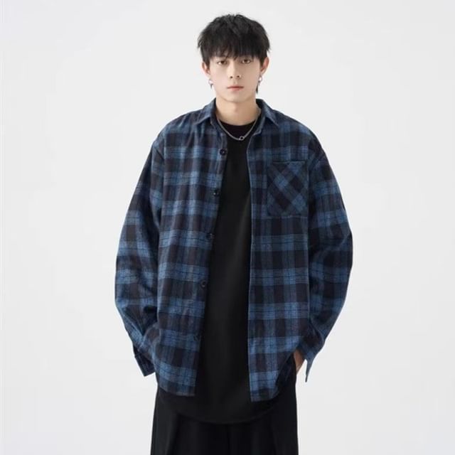 Jozev-Long-Sleeve Plaid Button-Up Shirt