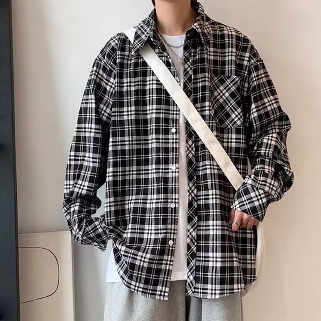 Jozev-Long-Sleeve Plaid Button-Up Shirt
