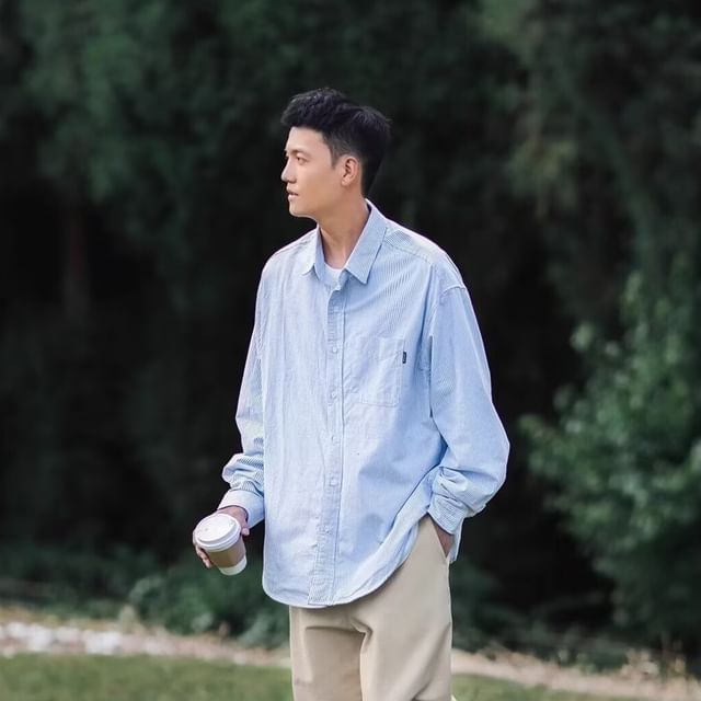 Jozev-Long-Sleeve Striped Button-Up Shirt
