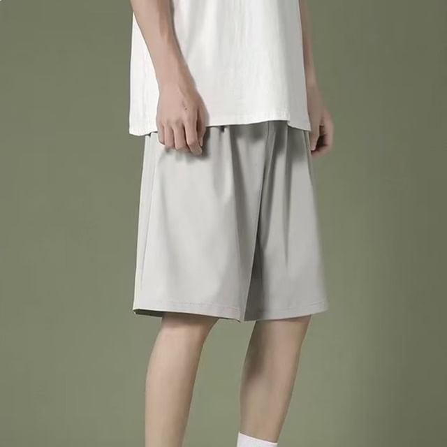 Jozev-Mid Waist Plain Sweatshorts