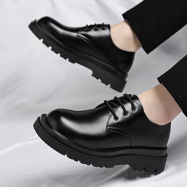 Jozev-Plain Lace-Up Derby Shoes