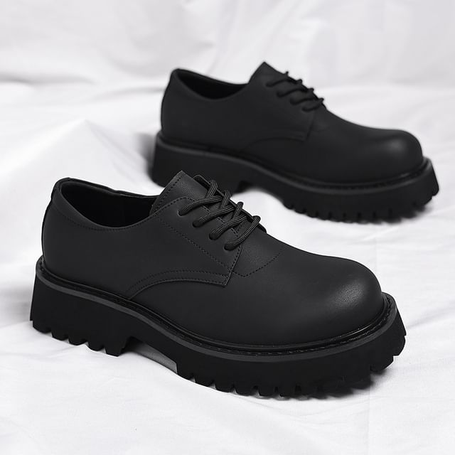 Jozev-Plain Lace-Up Derby Shoes