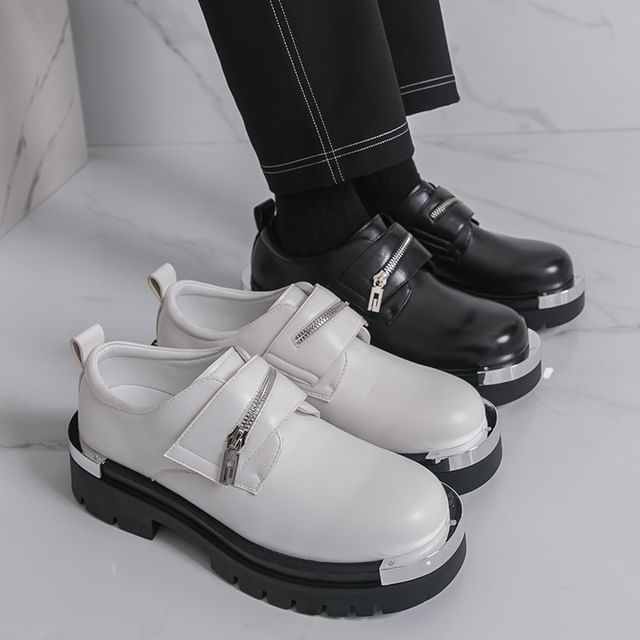 Jozev-Zip Self Adhesive Faux Leather Shoes