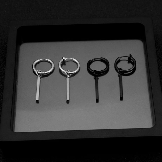 Juanitro-Bar Dangle Hoop Earring Clip On Earring
