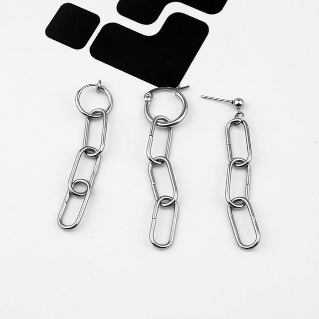 Juanitro-Chain Drop Earring Clip-On Earring