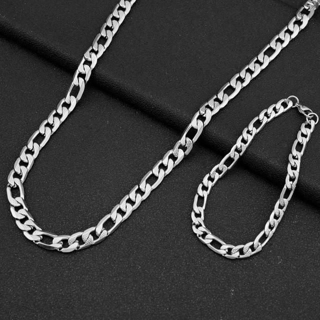 Juanitro-Cuban Link Chain Necklace Bracelet