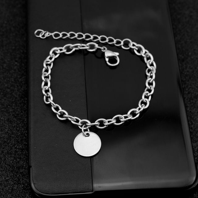 Juanitro-Disc Pendant Alloy Bracelet