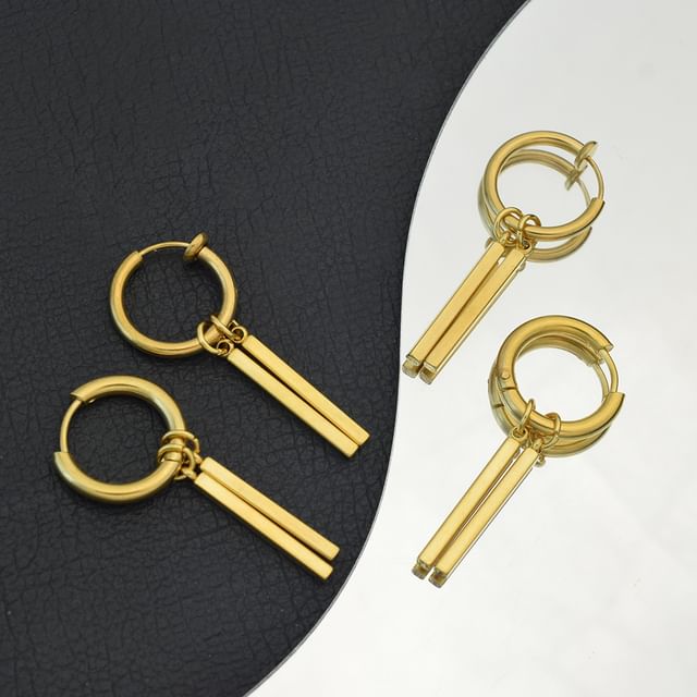 Juanitro-Double Rod Drop Earring Ear Cuff