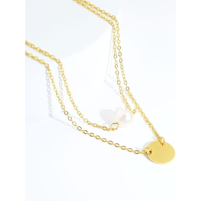 Juanitro-Faux Pearl Double-Layered Necklace