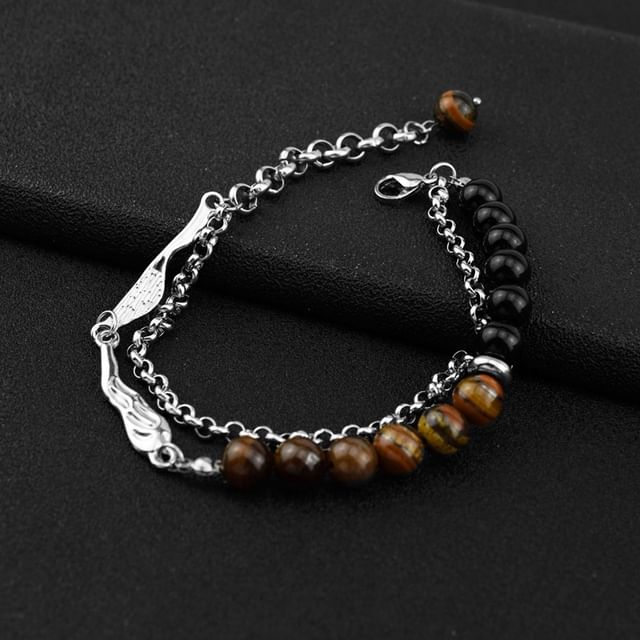 Juanitro-Gemstone Beaded Layered Bracelet
