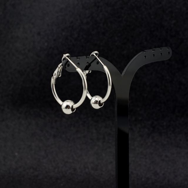 Juanitro-Polished Bead Alloy Hoop Earring Various Designs