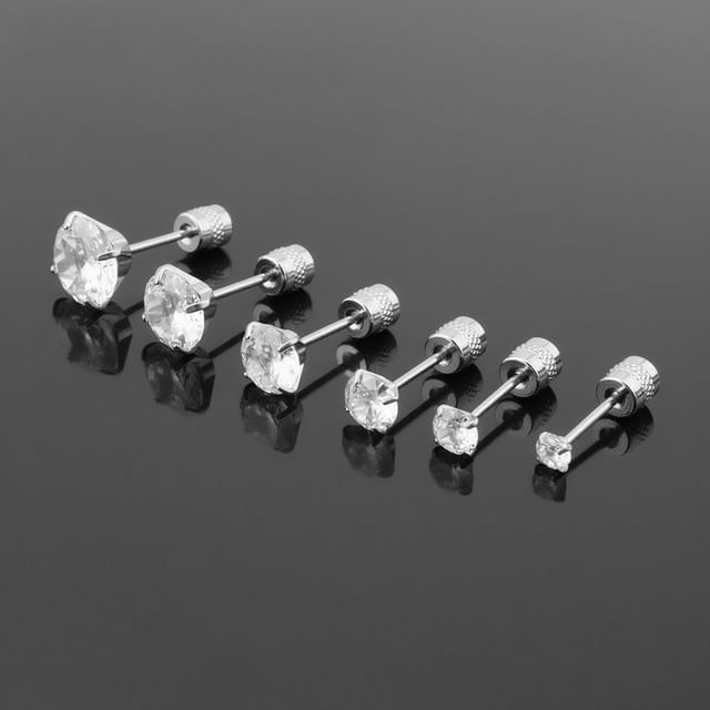 Juanitro-Rhinestone Alloy Barbell Earring Various Designs