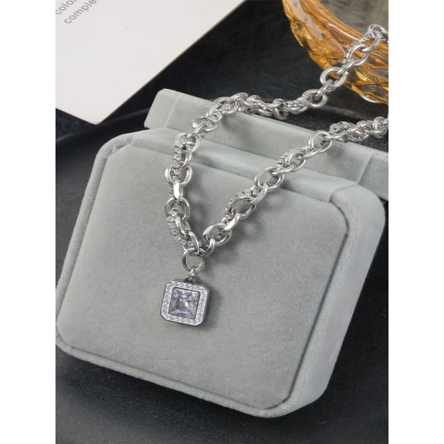 Juanitro-Rhinestone Chunky Chain Necklace
