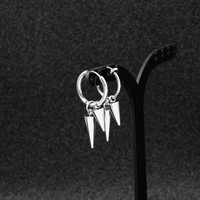 Juanitro-Spike Drop Hoop Earring Clip-On Earring