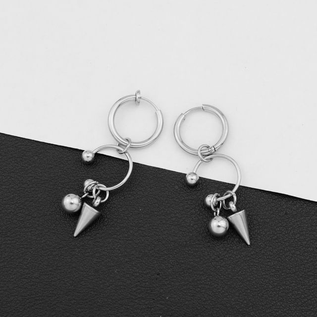 Juanitro-Spiked Hoop Earring Clip On Earring
