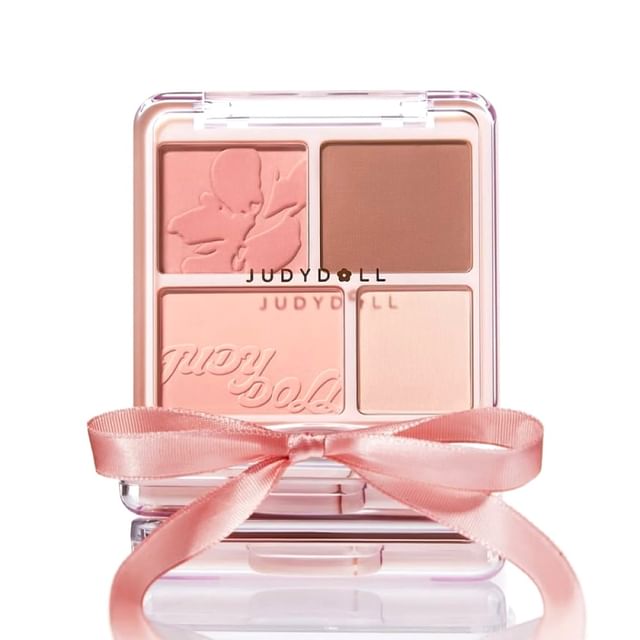 Judydoll-4 Color Blush Highlight Palette - Paleta com 4 Cores Blush e Iluminador - 5-6