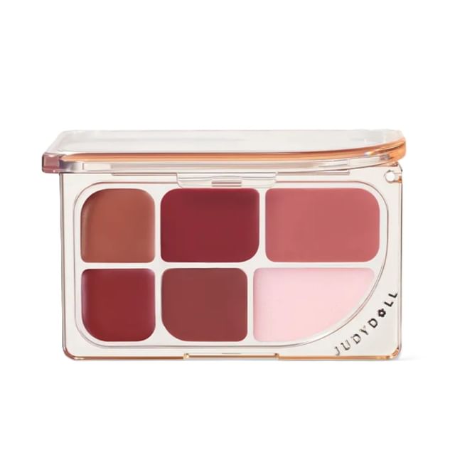 Judydoll-6-Color Multi-Use Lip Palette - Palette lèvres multi-usage 6 teintes - 2 versions