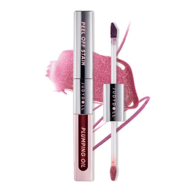 Judydoll-Duo de Batom Peel-Off e Óleo Labial Volumizador Peel Off Stain And Plumping Oil Duo - 5 Cores