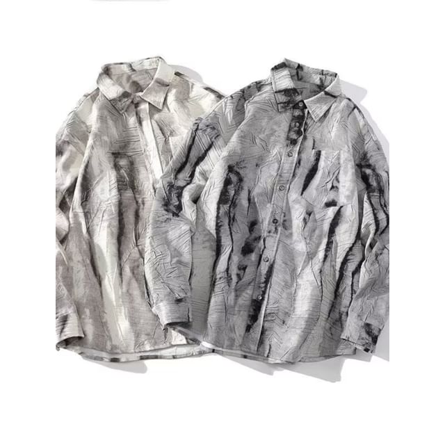 JUN-LEE-Long-Sleeve Tie Dye Shirt