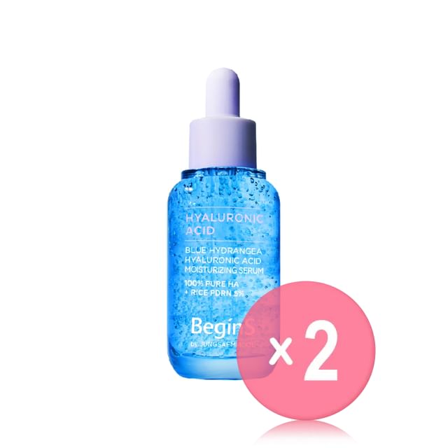 JUNG SAEM MOOL-BeginS Blue Hydrangea Hyaluronic Acid Moisturizing Serum 2pcs Bundle Set
