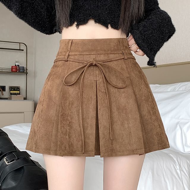 Juuri-High Waist Plain Mini Skirt